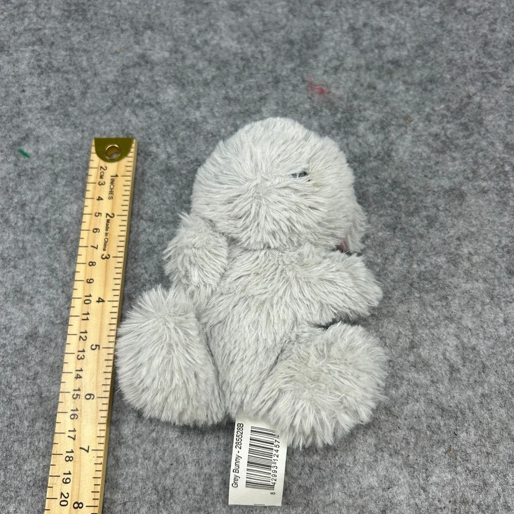 Unbranded Unisex Grey Bunny Plush 6.5in Grey Soft Faux Fur Stuffed Animal Toy